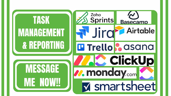 Gig Preview - Do task management  reporting on zoho sprints trello asana jira airtable monday