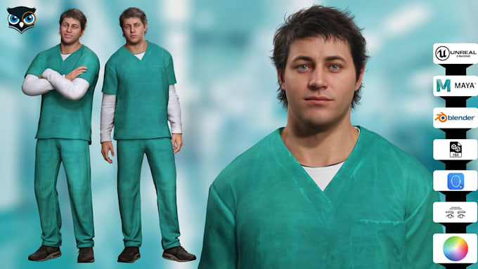 Gig Preview - 3d realistic character 3d metahuman fullbody rig daz3d for 3d animation and game