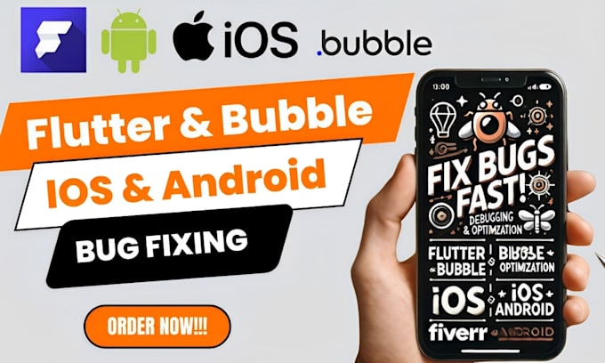 Gig Preview - Fix bugs, edit, resolve issues in your flutter app, bubble app ios android app