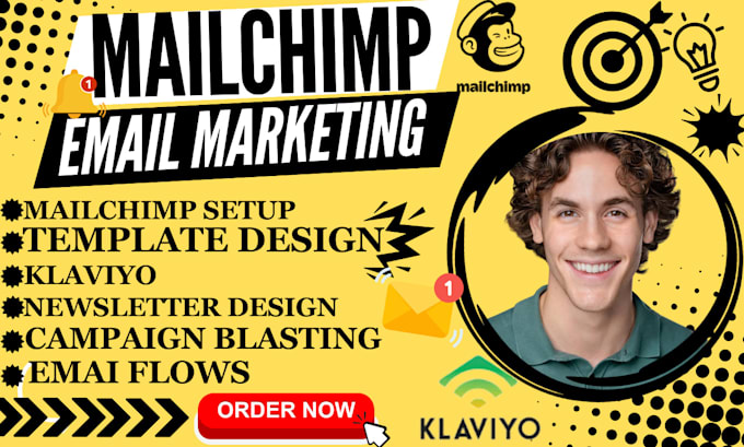 Gig Preview - Do mailchimp email marketing automation flow newsletter template design