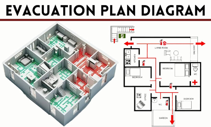 Gig Preview - Design fire emergency evacuation plan, architecture diagram and floor plan