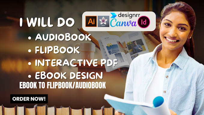 Gig Preview - Design audiobook, flipbook, convert ebook to flipbook audiobook pdf in designrr