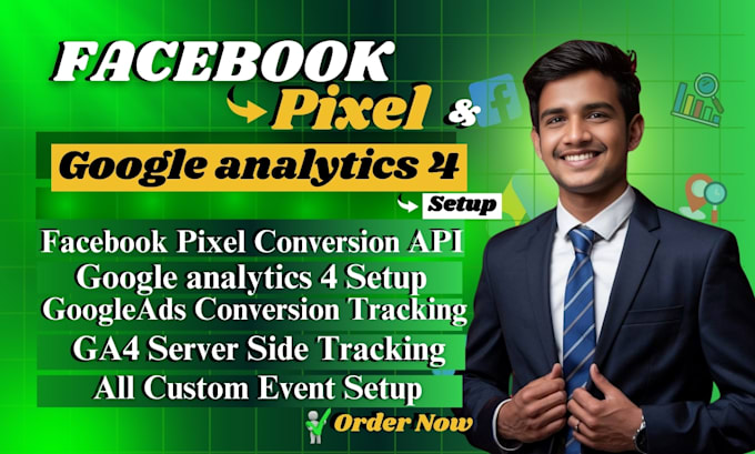 Bestseller - setup google analytics 4 meta facebook pixel ads conversion tracking tag manager