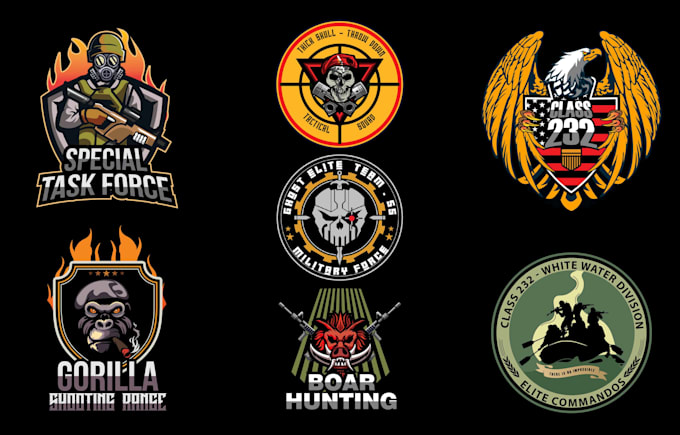 Gig Preview - Do tactical army military camping training logo design