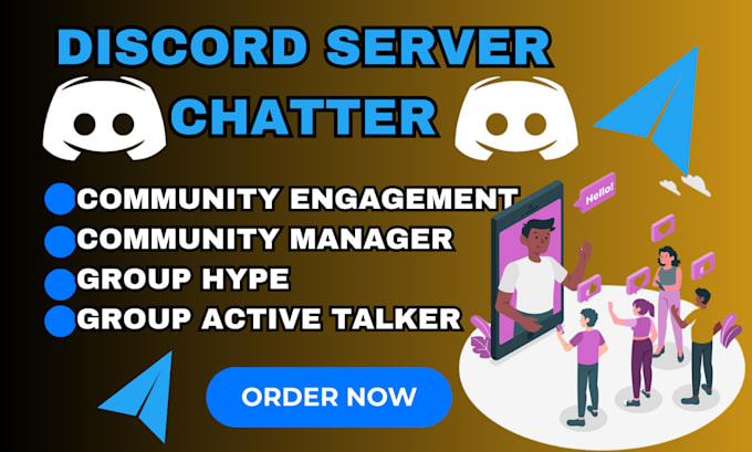 Gig Preview - Engage in discord and telegram chat discord and telegram chatter for your server