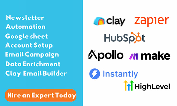 Bestseller - setup clay com, hubspot crm, apollo io, automation, make com automation