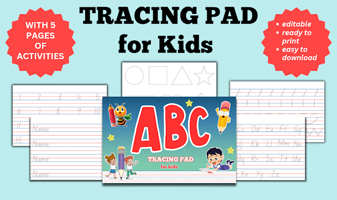 Bestseller - create kids activity book,tracing pad,workbook,worksheets