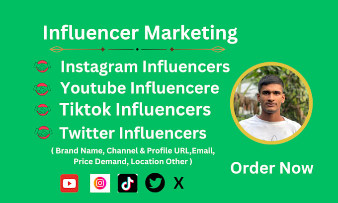 Bestseller - provide the best instagram, youtube, twitter and tiktok influencer email lists