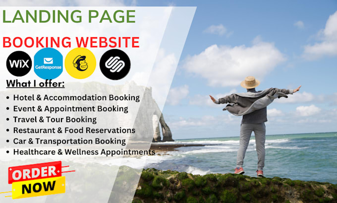 Bestseller - create landing page for transportation booking wellness appointment using wix