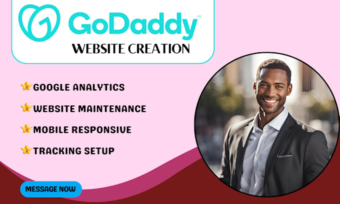 Gig Preview - Redesign godaddy website design website builder seo godaddy