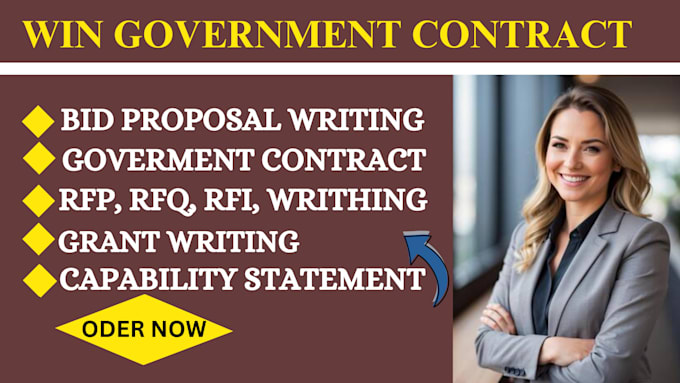 Bestseller - write your frfp, rfi, rq, bid proposal for government contract, grant writing