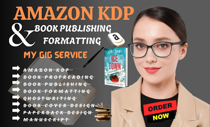 Gig Preview - Do amazon kdp book formatting kdp book publishing book editing