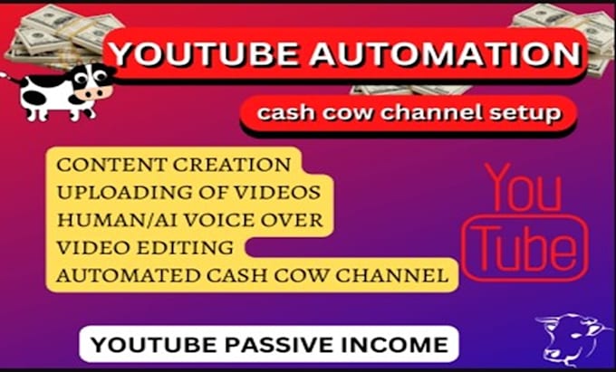 Bestseller - create and setup youtube automation cash cow channel