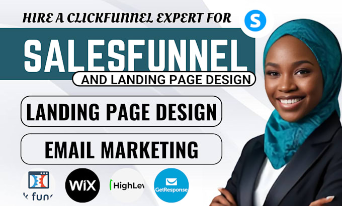 Gig Preview - Build clickfunnels sales funnel and landing page design in click funnel or wix