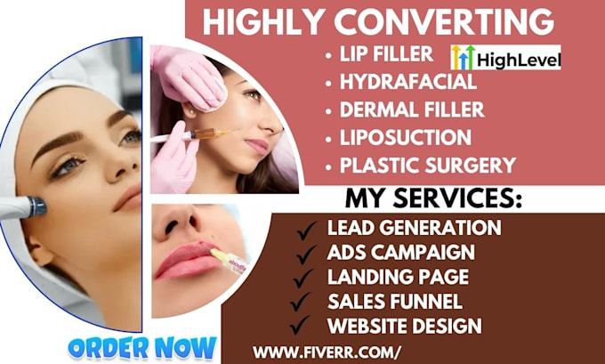 Bestseller - generate lip filler leads medspa hydrafacial dermal filler landing page via ghl