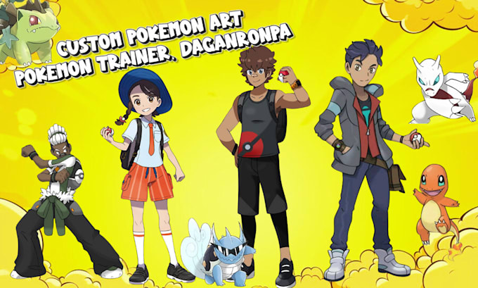 Gig Preview - Draw custom pokemon art, fakemon sprite sheet, pokemon trainer, danganronpa