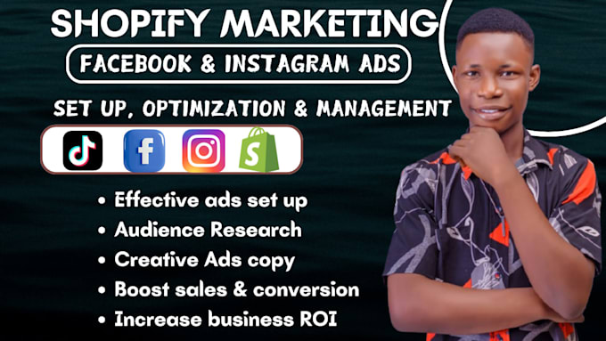 Gig Preview - Set up profitable facebook ads instagram ads for shopify store shopify marketing