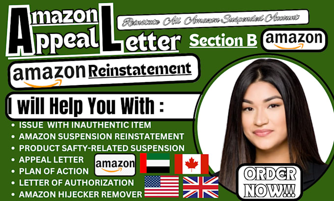 Gig Preview - Amazon reinstatement write appeal letter plan of action reinstate amazon store