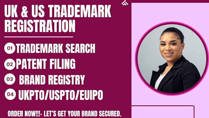 Gig Preview - Do trademark registration with ukipo, uspto, euipo, patent attorney, amazon