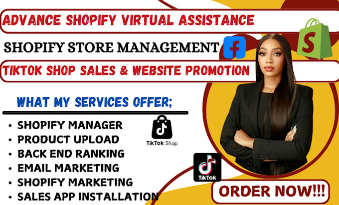 Bestseller - do shopify virtual assistant, shopify and social media marketing to boost sales