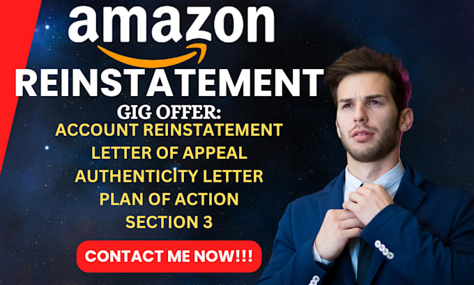 Gig Preview - Do amazon account reinstatement, fix up amazon account section 3 suspension