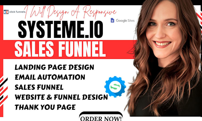 Gig Preview - Design systeme io sales funnel systeme io landing page funnelish carrd website