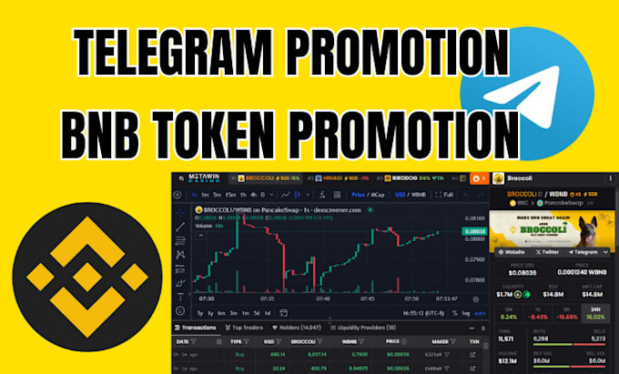 Gig Preview - Do telegram promotion, bnb token, bsc, dex memecoin, ai agent coin promotion