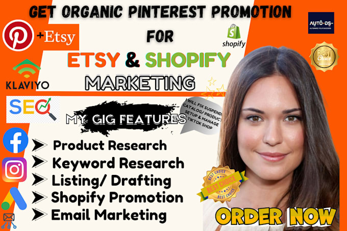 Gig Preview - Do pinterest promotion for etsy shop, shopify marketing to get sales and traffic