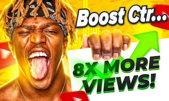 Gig Preview - Design attractive clickbait amazing youtube thumbnail in 3hr