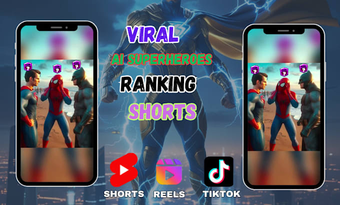 Bestseller - create viral ai superhero ranking short, spiderman, joker, venom, ironman