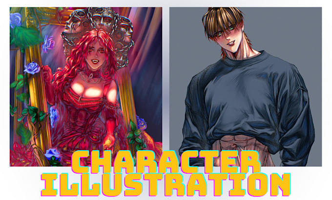 Gig Preview - Do a 2d illustration of any character in anime and semirealism style