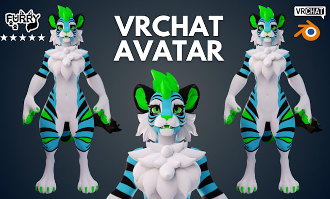 Gig Preview - Edit, fix, create vrchat avatar, 3d vtuber model, furry avatar nsfw, vrchat avi