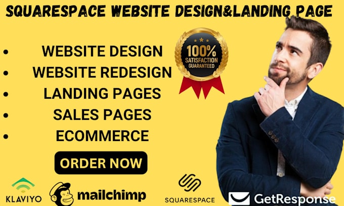 Bestseller - do a high converting landing page using square space,getresponse,mailchimp,wix