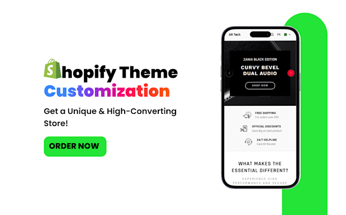 Gig Preview - Do shopify theme customization for a high converting store