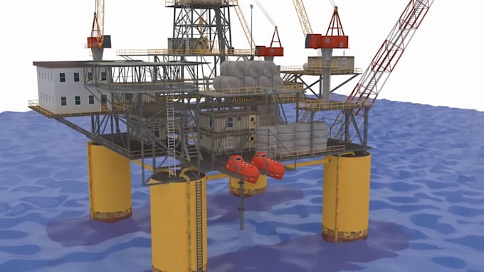 Bestseller - do 3d industrial process offshore animation, oil drilling animation 3d model