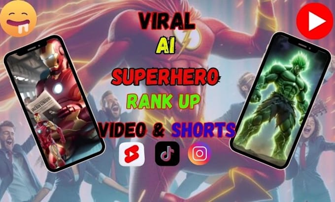 Bestseller - create viral superhero shorts featuring spiderman venom aqua man rank up videos