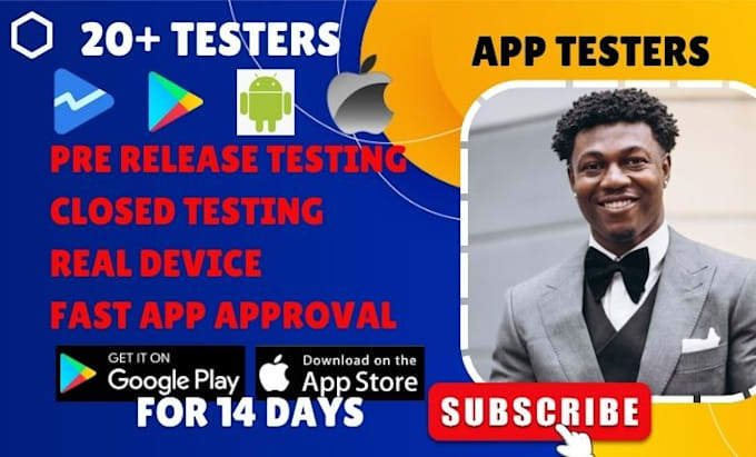 Gig Preview - Provide real 12 testers or 20 testers for google play console closed testing