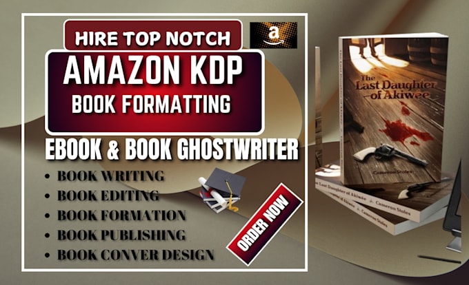 Gig Preview - Do amazon KDP book publishing, amazon book formatting, book cover design