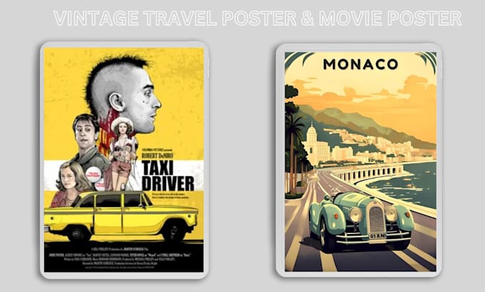 Gig Preview - Design vintage travel poster movie poster retro travel event poster