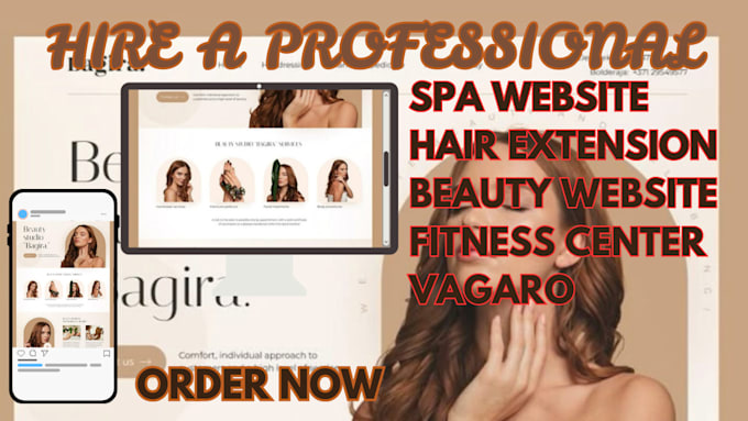 Gig Preview - Design a spa website vagaro  booking website beauty spa cosmetics hair extension