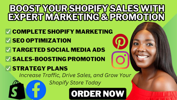 Gig Preview - Do complete shopify marketing shopify sales increase shopify promotion