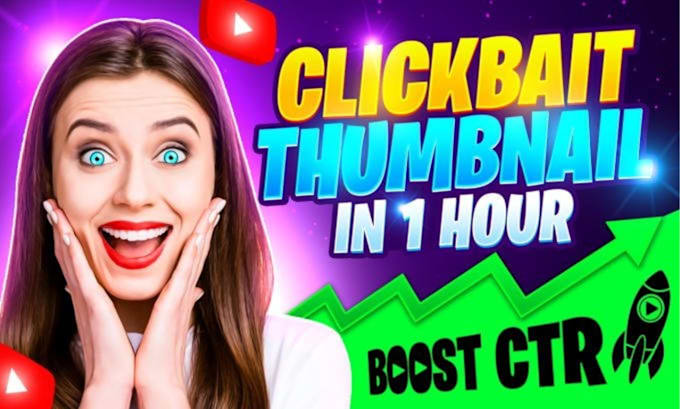 Gig Preview - Make professional clickbait thumbnail for youtube