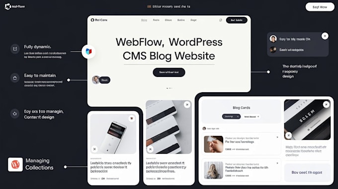 Gig Preview - Design and develop your wordpress wix webflow cms and blog website for business