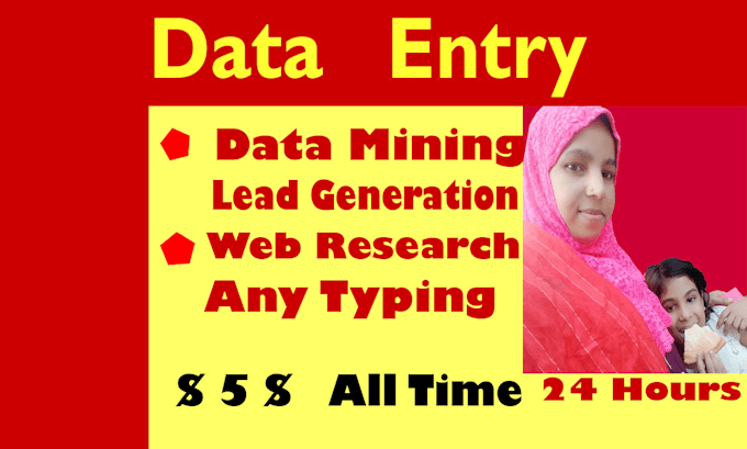 Gig Preview - Do data entry, data mining, web research, lead generation, typing, pdf convert