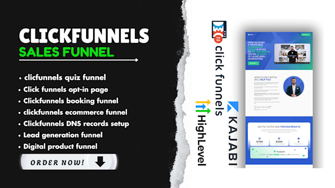 Bestseller - clickfunnels quiz funnel,landing page, optin page, booking funnel, course funnel