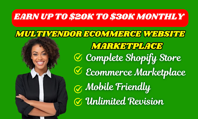 Gig Preview - Build shopify multivendor ecommerce marketplace store shopify dropshipping store