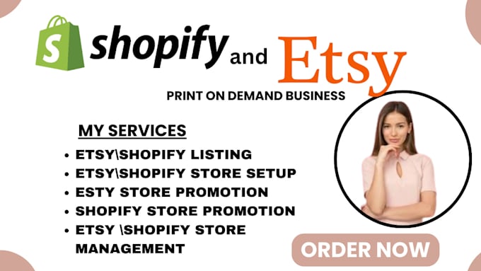 Gig Preview - Do etsy and shopify print on demand product listing shopify promotion campaigns