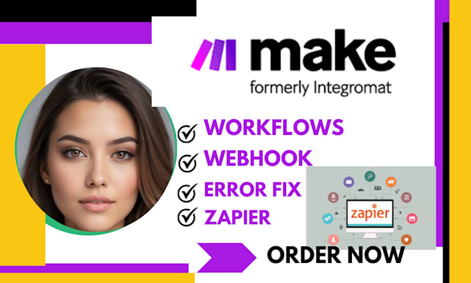 Gig Preview - Make com, made com, integromate zapier, make com automation, zapier automation