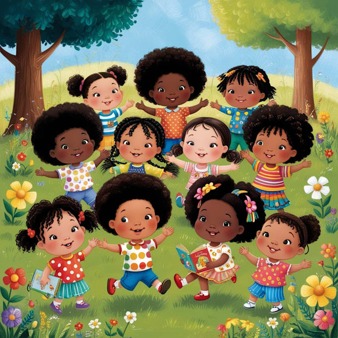 Bestseller - cute african american children story book illustration