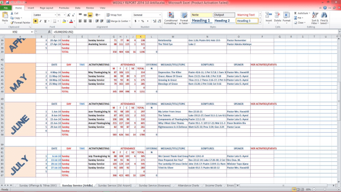 Gig Preview - Design a dynamic excel spreadsheet for you